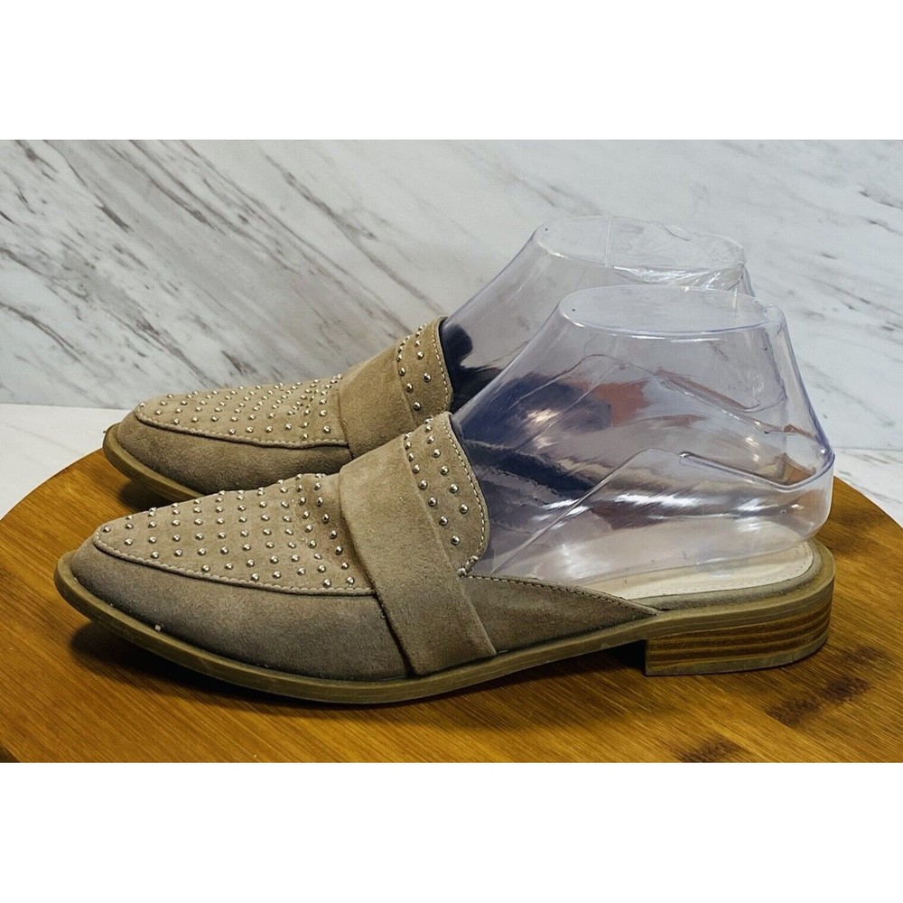 Fergalicious By Fergie Lyra Ladies Beige Faux Leather Mule Slide Sz 6 ( See Pic)